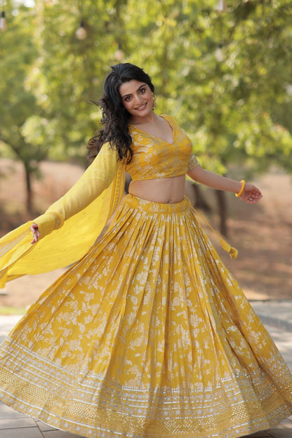 Viscose Jacquard Lehenga Choli with Russian Silk Dupatta