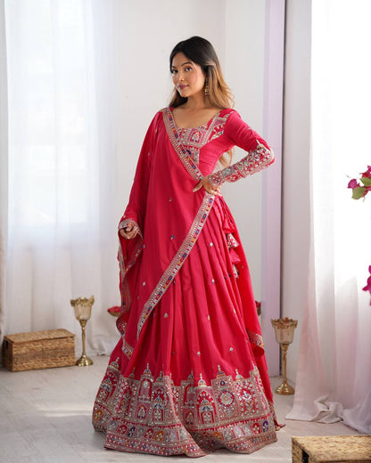 Natural Silk Lehenga Choli for Women Wedding Party Wear