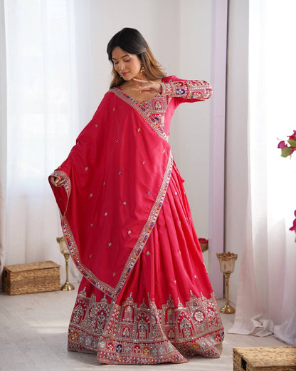 Natural Silk Lehenga Choli for Women Wedding Party Wear