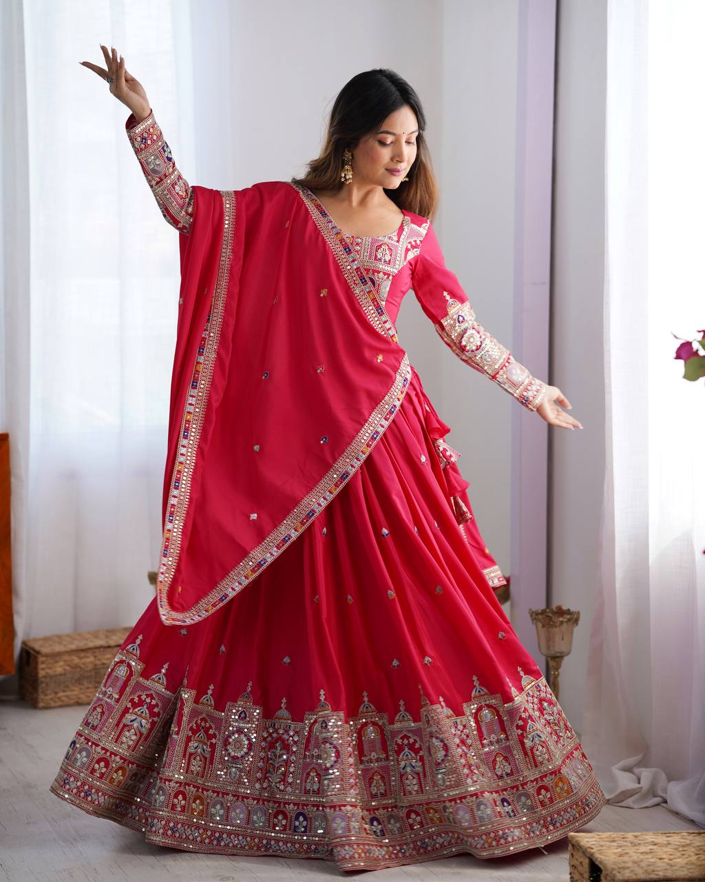 Natural Silk Lehenga Choli for Women Wedding Party Wear
