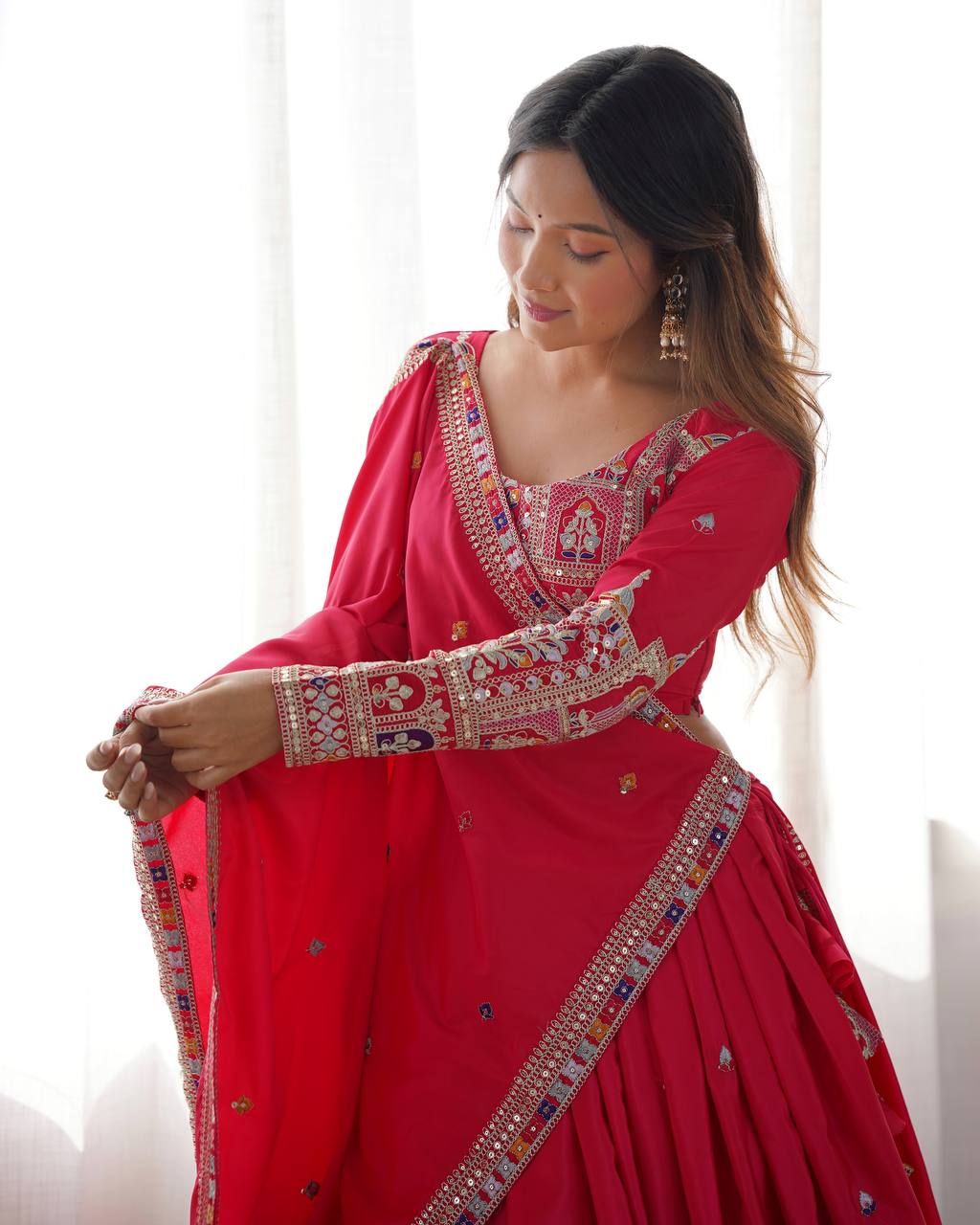 Natural Silk Lehenga Choli for Women Wedding Party Wear