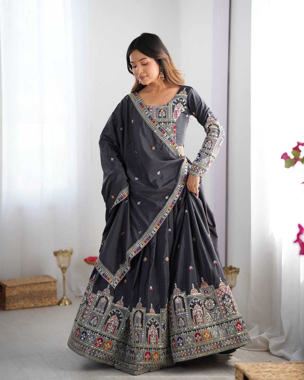 Natural Silk Lehenga Choli for Women Wedding Party Wear