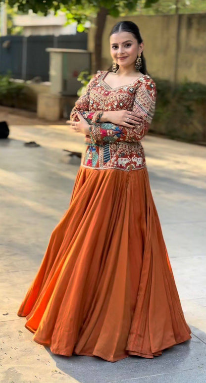 Navratri Special Chinon Silk Lehenga Choli for Garba