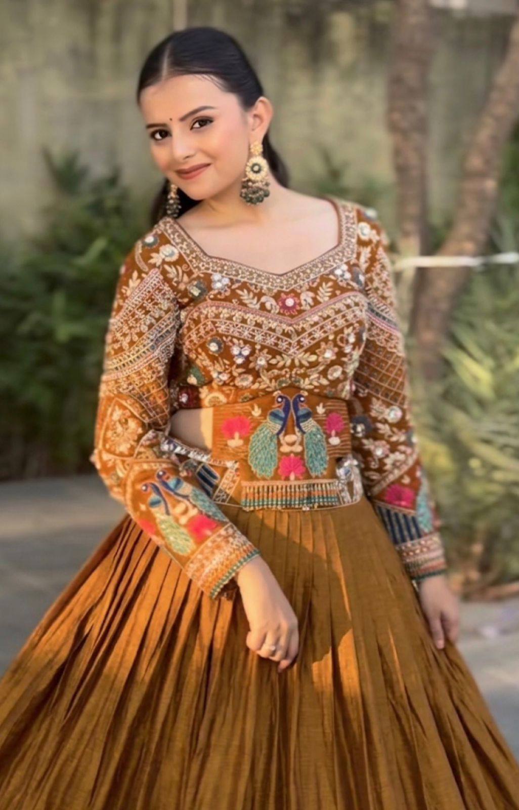 Navratri Special Chinon Silk Lehenga Choli for Garba