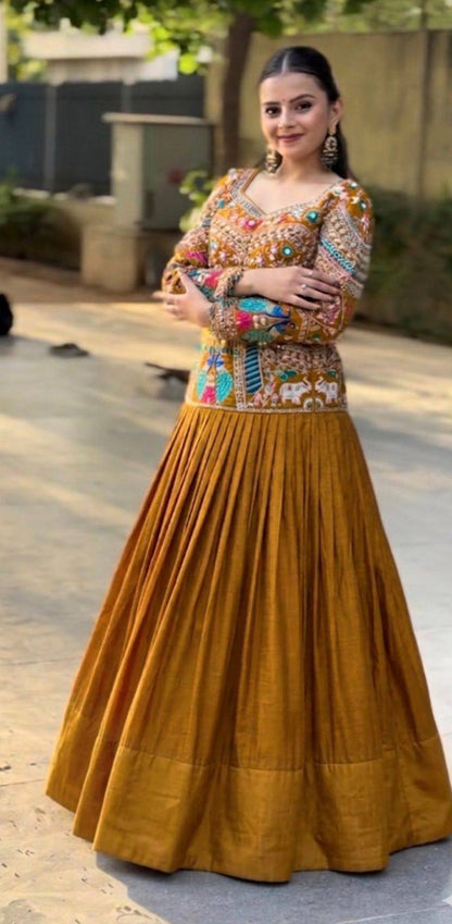 Navratri Special Chinon Silk Lehenga Choli for Garba