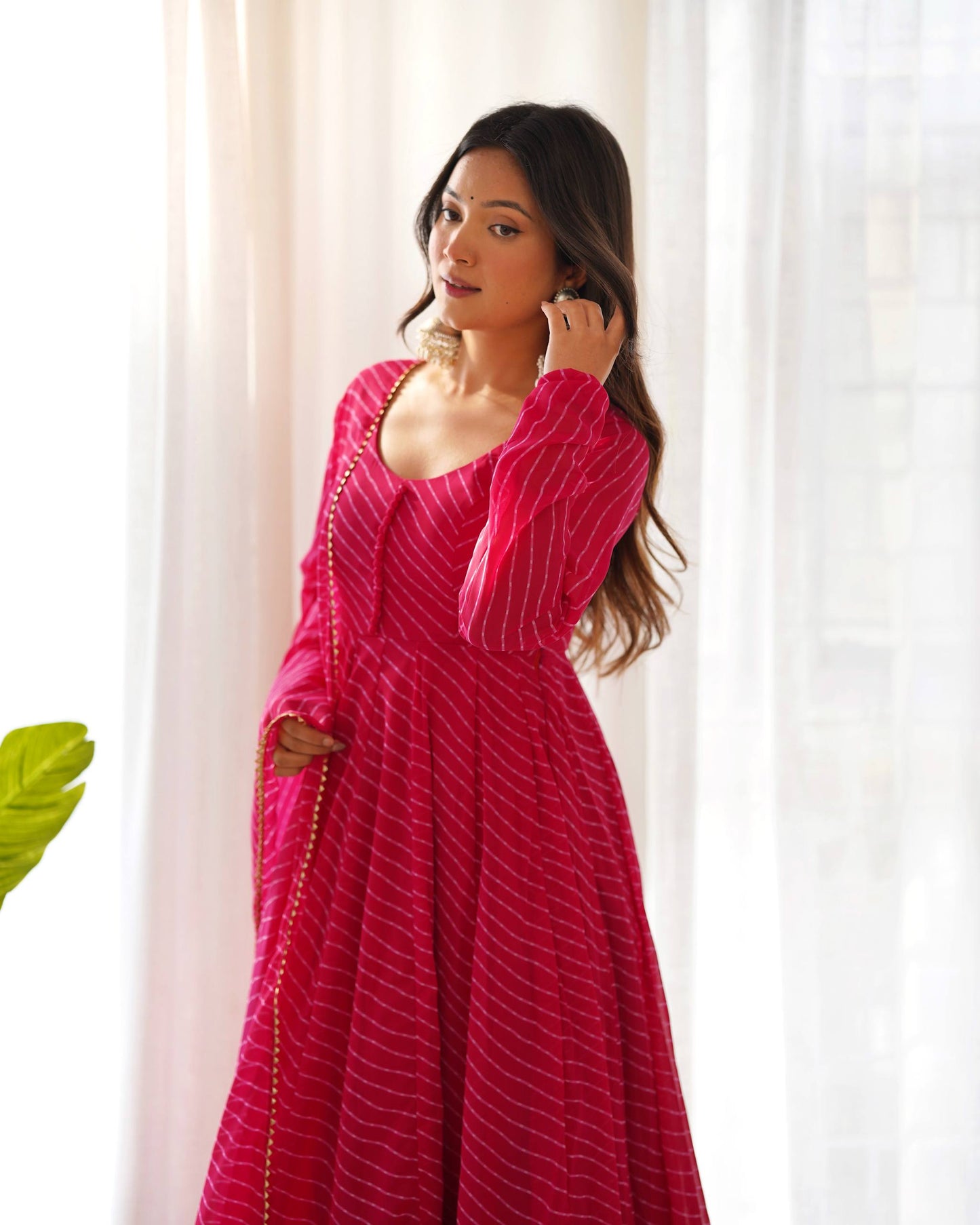 Laheriya Print Pure Georgette Anarkali Salwar Suit Set