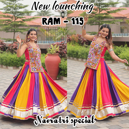 Navratri Special Gamathi Work Lehenga Choli for Garba