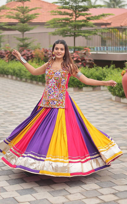 Navratri Special Gamathi Work Lehenga Choli for Garba