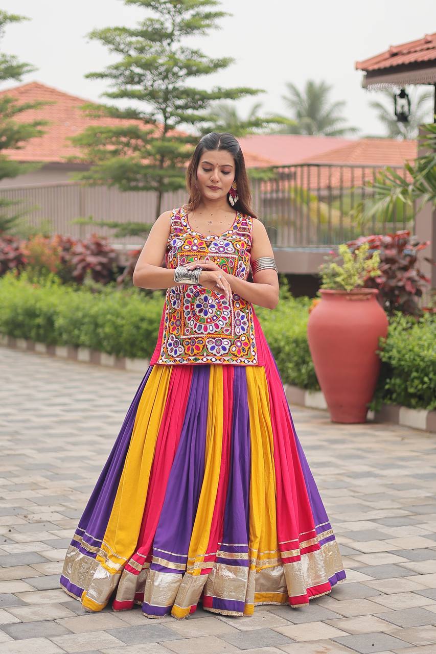 Navratri Special Gamathi Work Lehenga Choli for Garba