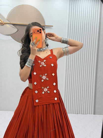 Navratri Special Pure Cotton Lehenga Choli with Handwork Real Codi