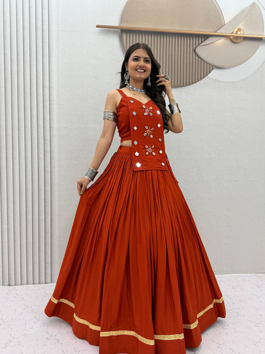 Navratri Special Pure Cotton Lehenga Choli with Handwork Real Codi