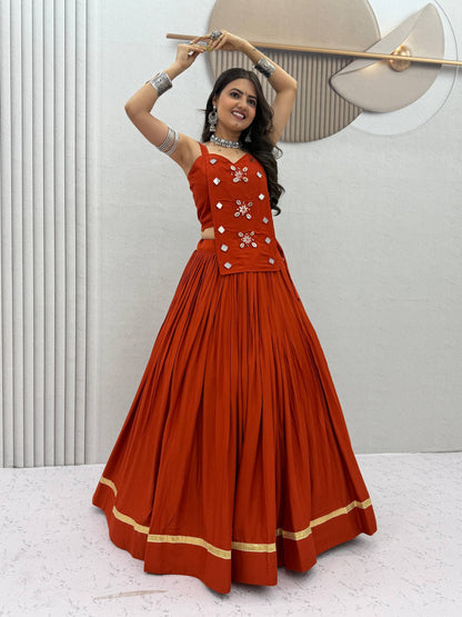 Navratri Special Pure Cotton Lehenga Choli with Handwork Real Codi