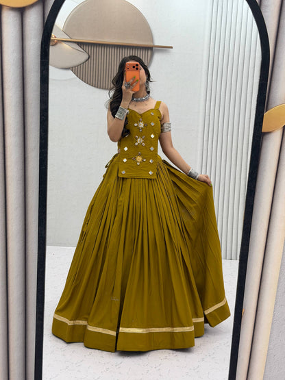 Navratri Special Pure Cotton Lehenga Choli with Handwork Real Codi