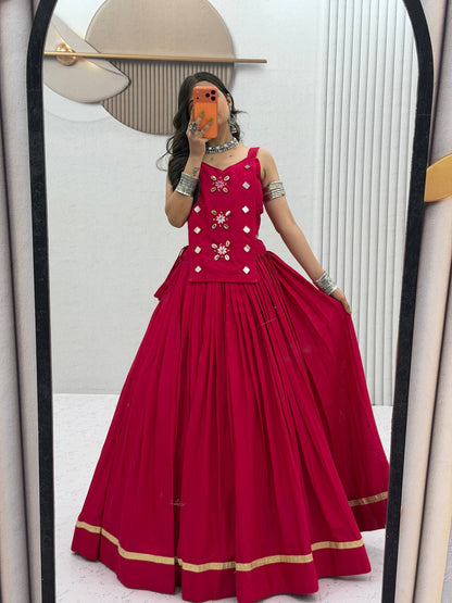Navratri Special Pure Cotton Lehenga Choli with Handwork Real Codi