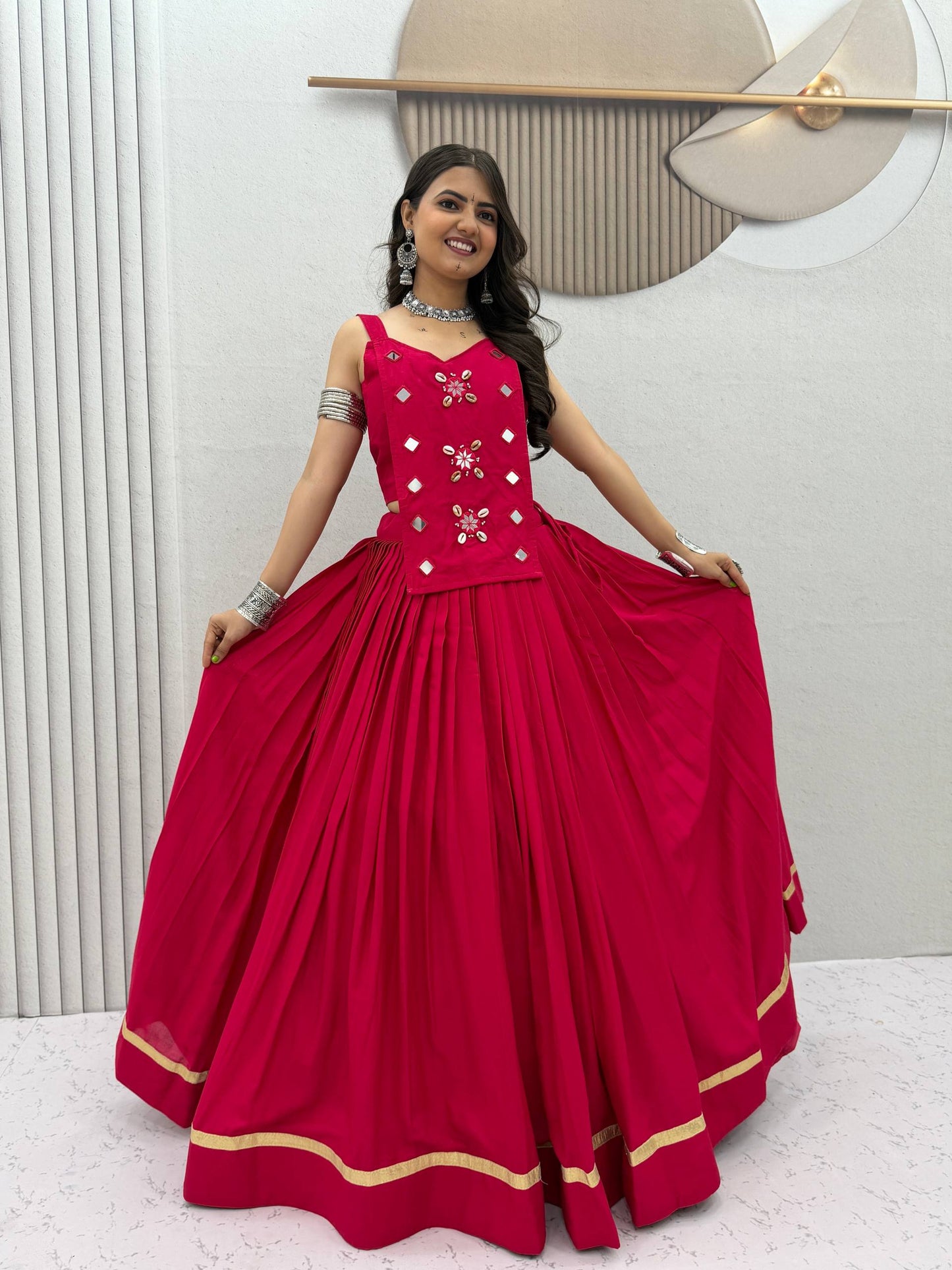 Navratri Special Pure Cotton Lehenga Choli with Handwork Real Codi