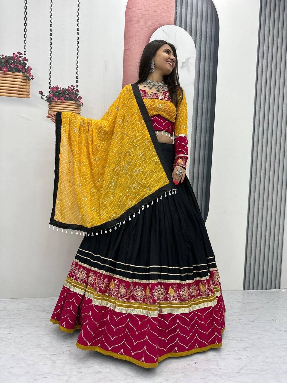 Navratri Special Cotton Chaniya Choli for Garba - Set of 3