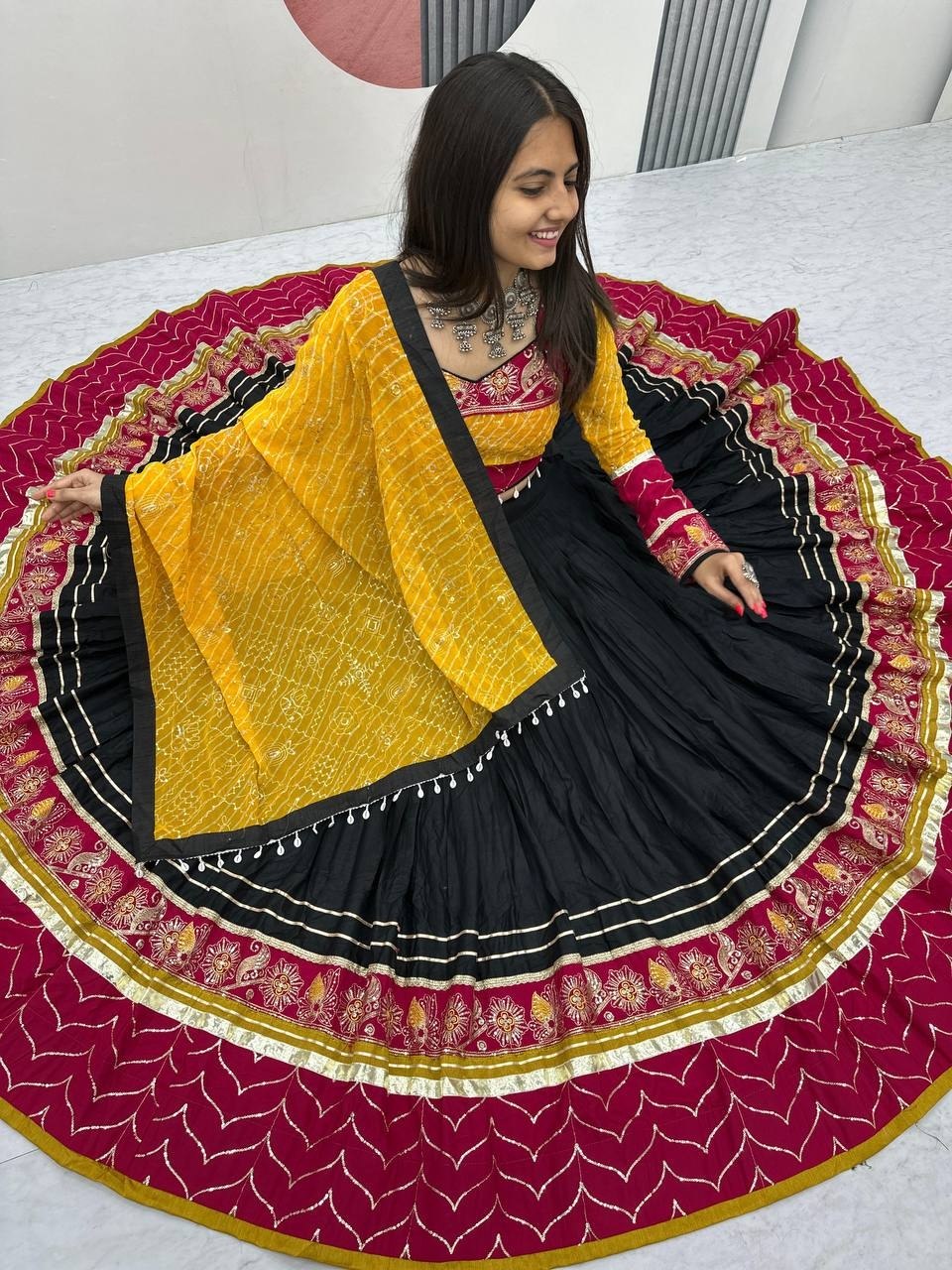 Navratri Special Cotton Chaniya Choli for Garba - Set of 3