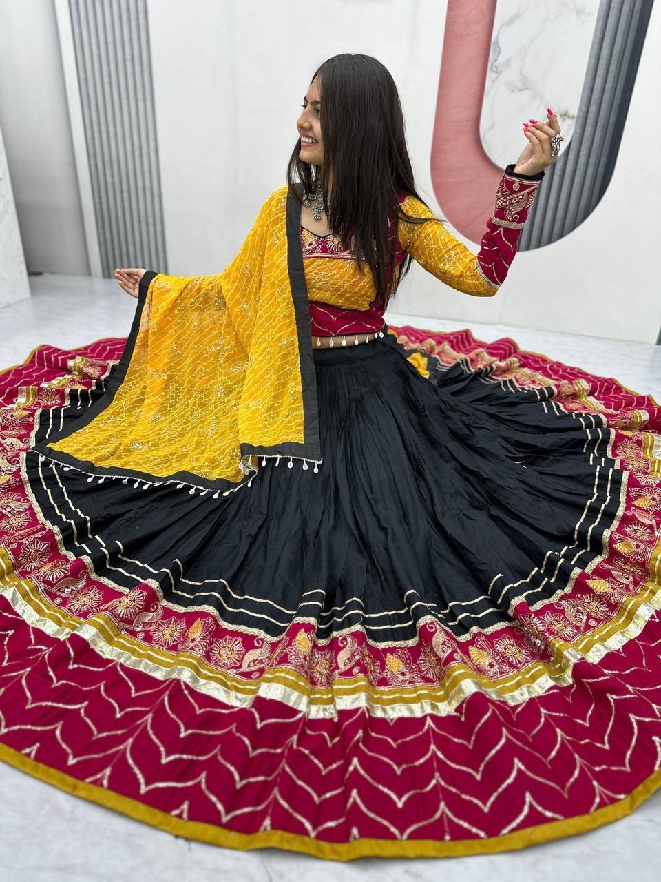 Navratri Special Cotton Chaniya Choli for Garba - Set of 3