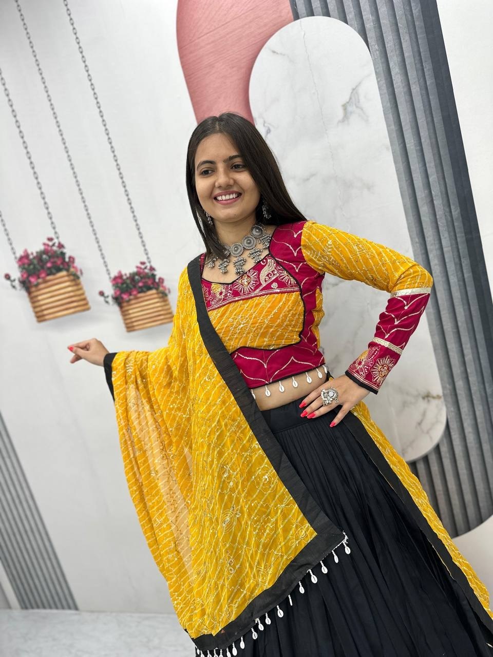 Navratri Special Cotton Chaniya Choli for Garba - Set of 3