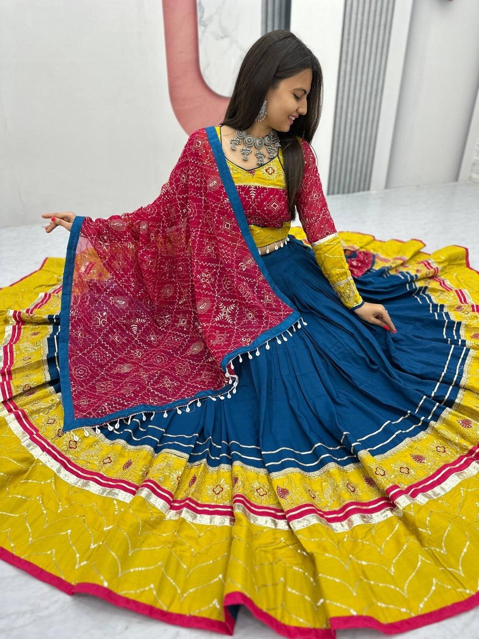 Navratri Special Cotton Chaniya Choli for Garba - Set of 3