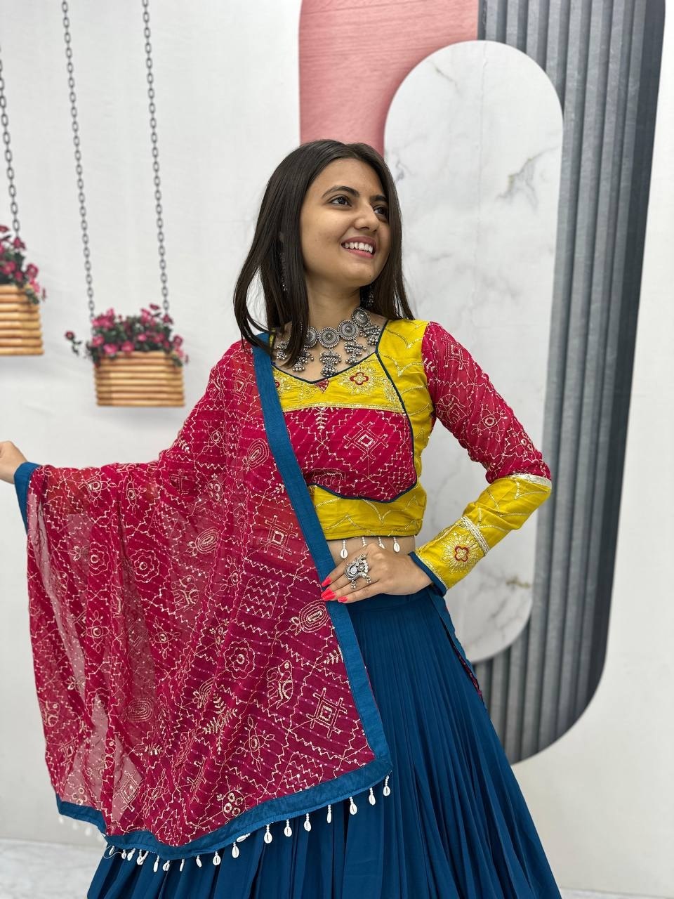 Navratri Special Cotton Chaniya Choli for Garba - Set of 3