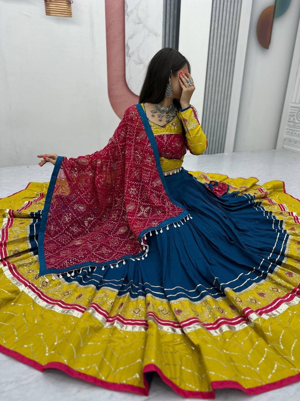 Navratri Special Cotton Chaniya Choli for Garba - Set of 3