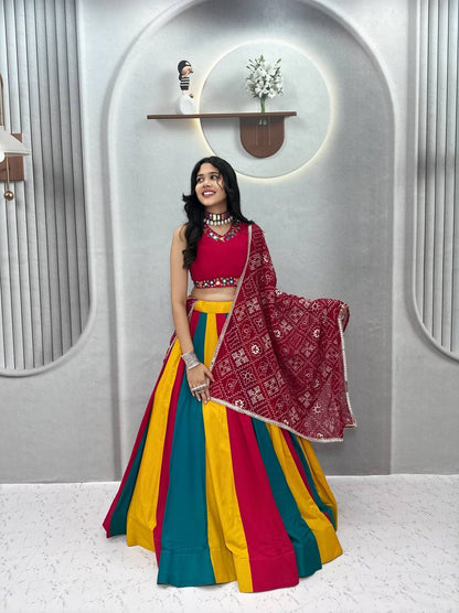 Magenta Pink Multi Lehenga Choli for Navratri & Garba