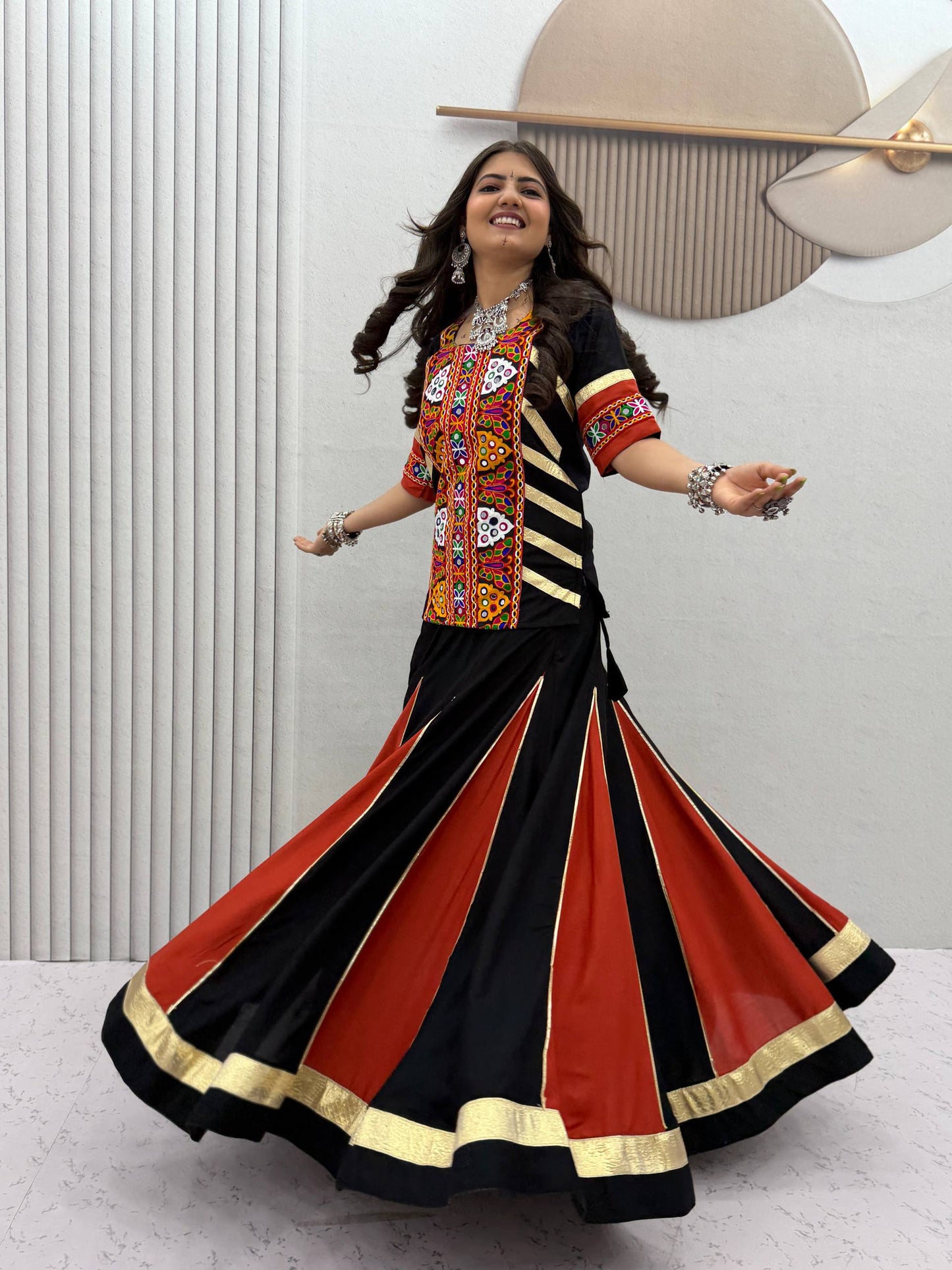 Navratri Special Cotton Kediyu Lehenga Choli for Garba