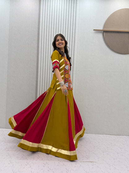 Navratri Special Cotton Kediyu Lehenga Choli for Garba