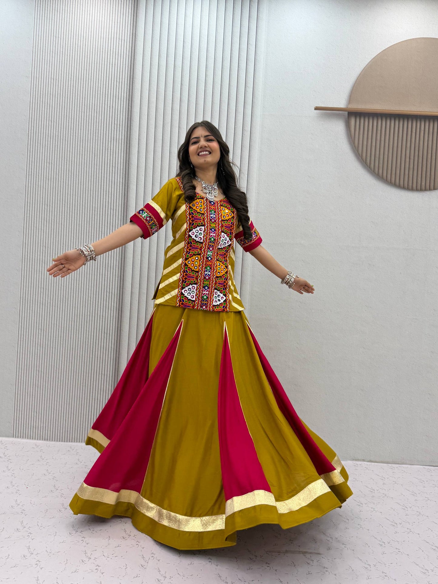 Navratri Special Cotton Kediyu Lehenga Choli for Garba