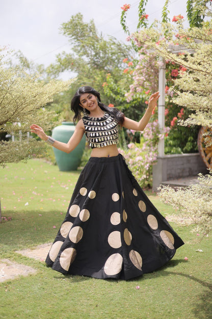 Navratri Mirror Work Lehenga Choli with Gota Pattern