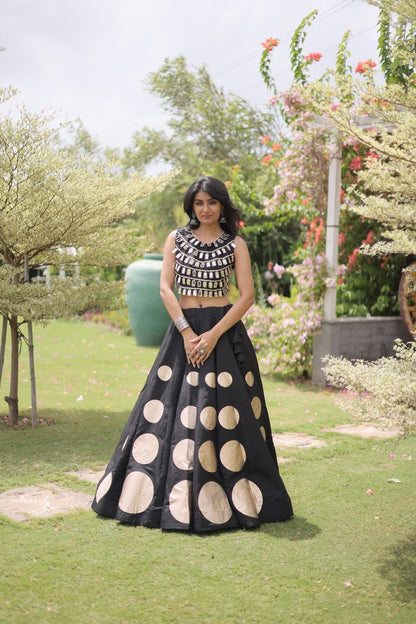 Navratri Mirror Work Lehenga Choli with Gota Pattern
