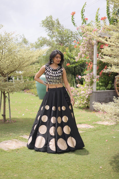 Navratri Mirror Work Lehenga Choli with Gota Pattern