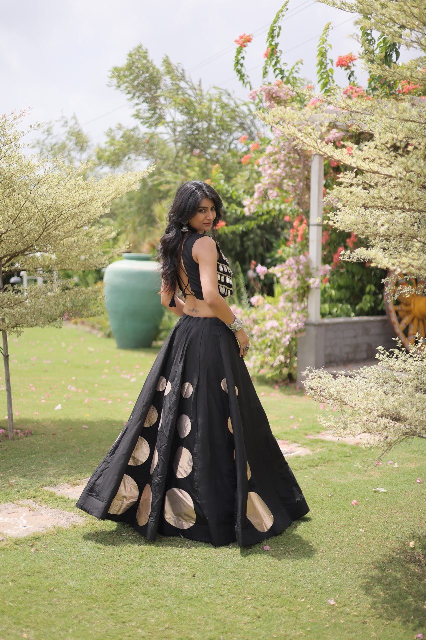 Navratri Mirror Work Lehenga Choli with Gota Pattern