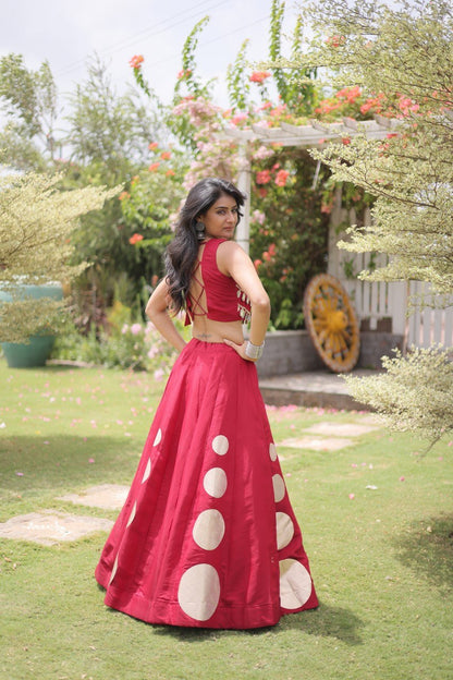 Navratri Mirror Work Lehenga Choli with Gota Pattern