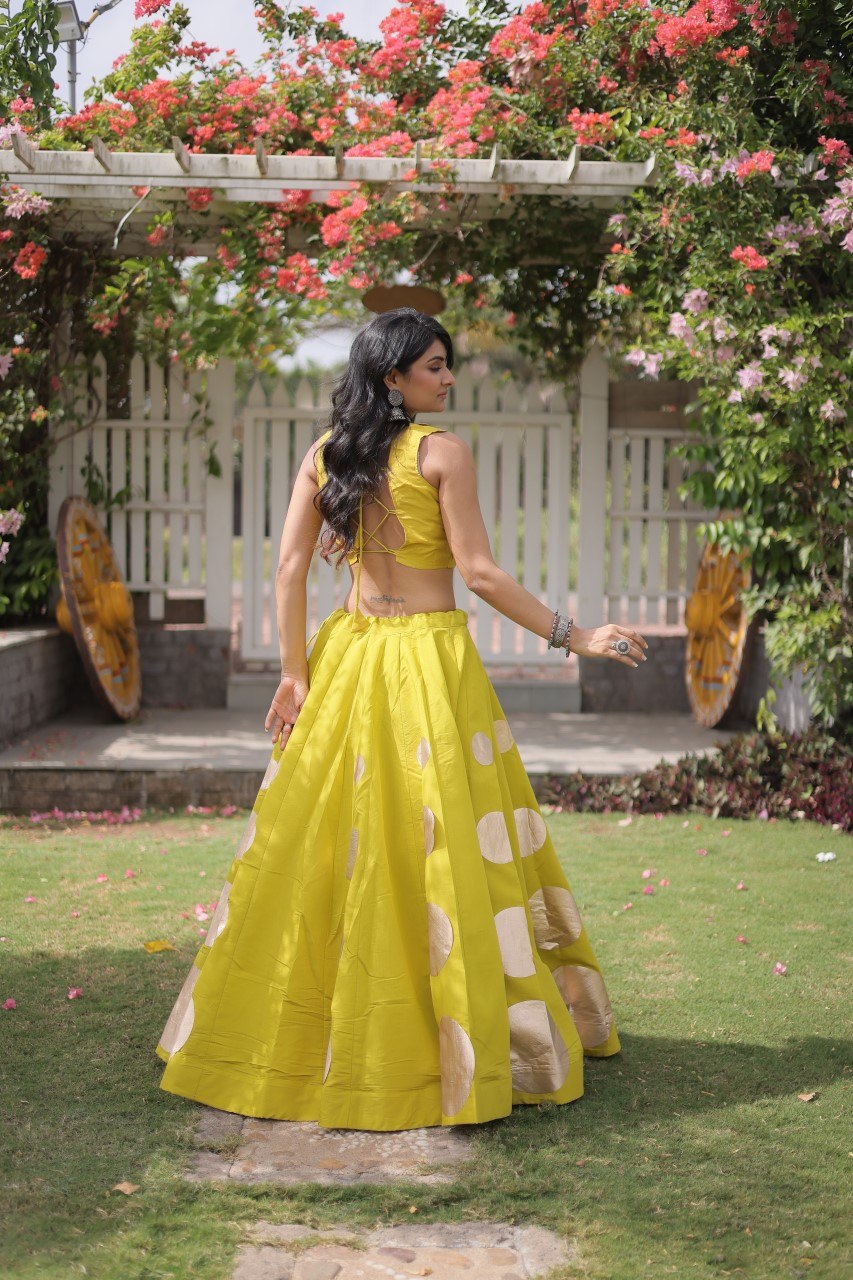 Navratri Mirror Work Lehenga Choli with Gota Pattern