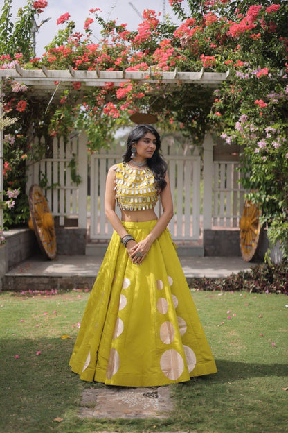 Navratri Mirror Work Lehenga Choli with Gota Pattern