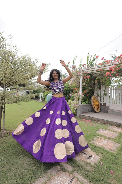 Navratri Mirror Work Lehenga Choli with Gota Pattern