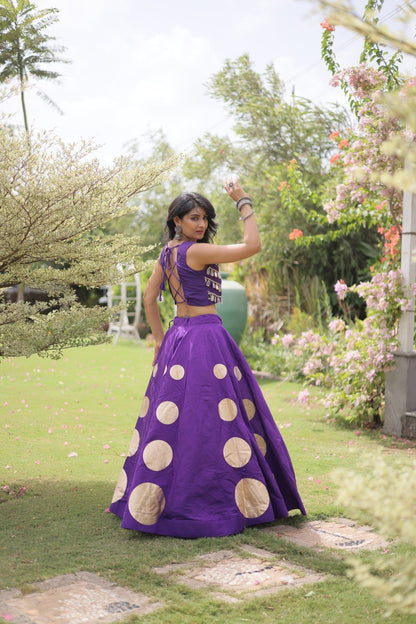 Navratri Mirror Work Lehenga Choli with Gota Pattern