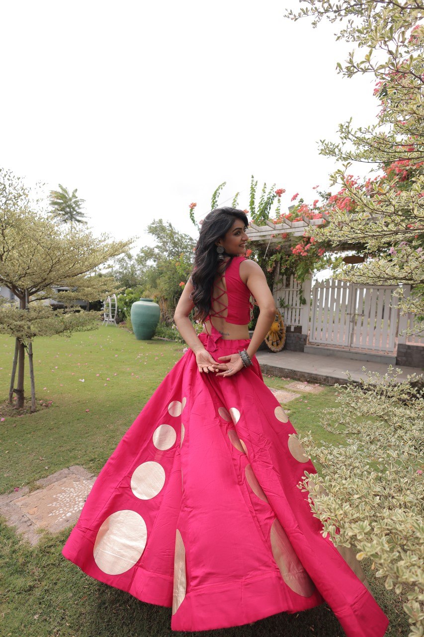 Navratri Mirror Work Lehenga Choli with Gota Pattern