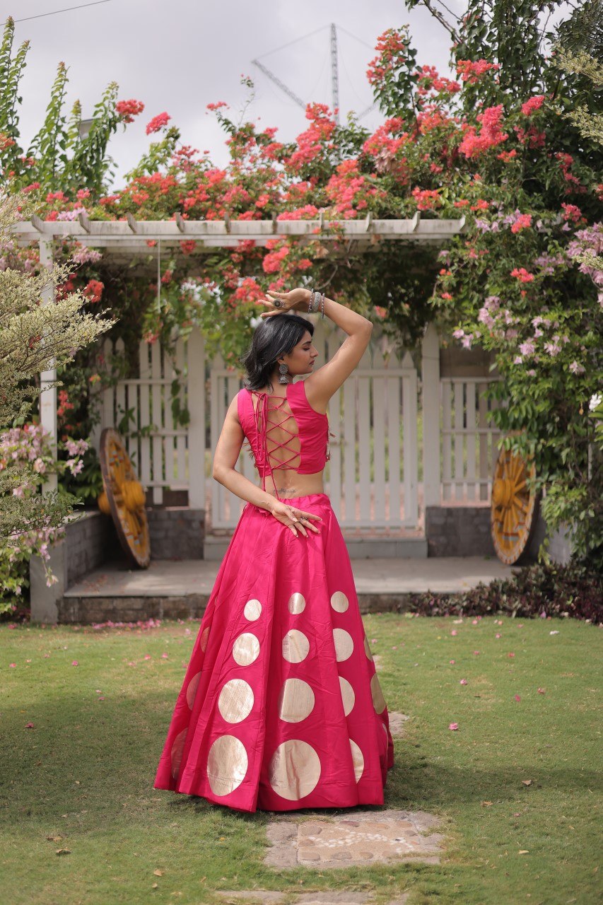 Navratri Mirror Work Lehenga Choli with Gota Pattern