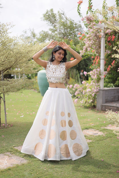 Navratri Mirror Work Lehenga Choli with Gota Pattern