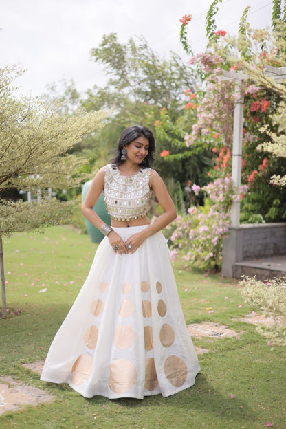 Navratri Mirror Work Lehenga Choli with Gota Pattern