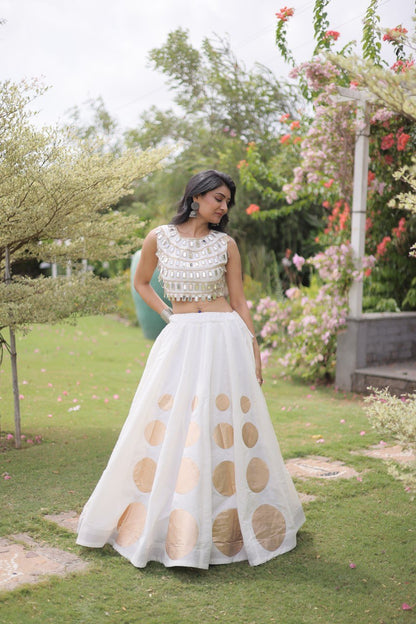 Navratri Mirror Work Lehenga Choli with Gota Pattern