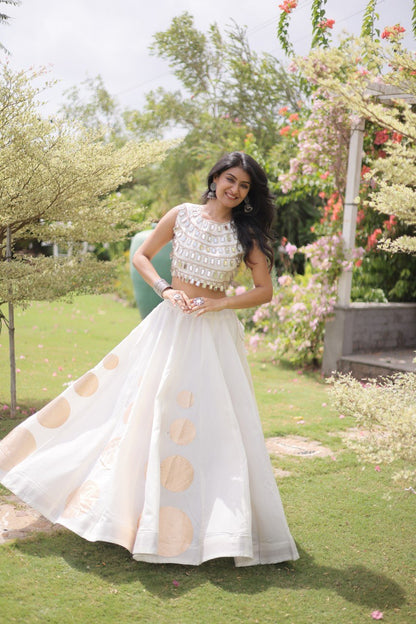 Navratri Mirror Work Lehenga Choli with Gota Pattern