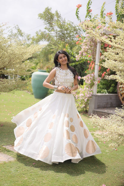 Navratri Mirror Work Lehenga Choli with Gota Pattern