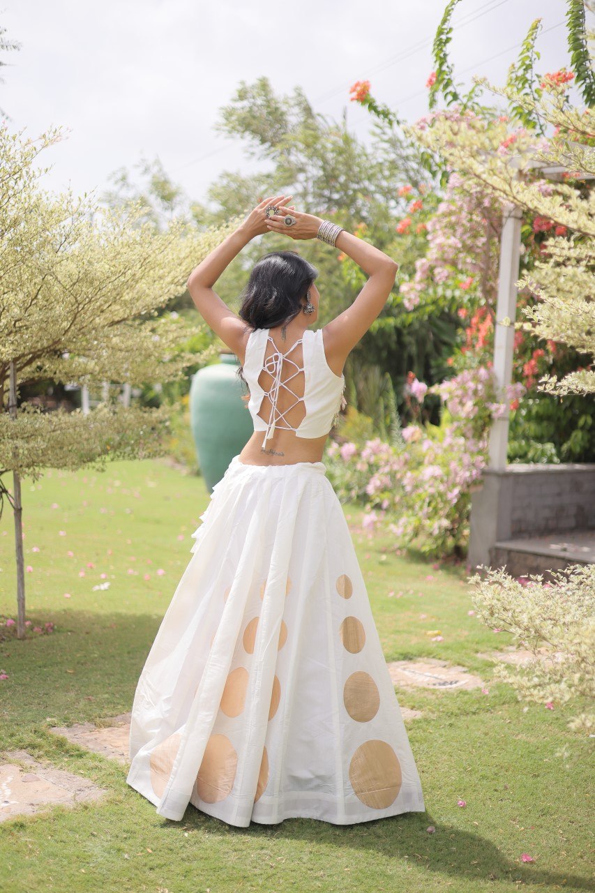 Navratri Mirror Work Lehenga Choli with Gota Pattern