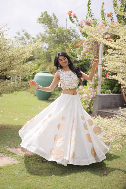 Navratri Mirror Work Lehenga Choli with Gota Pattern