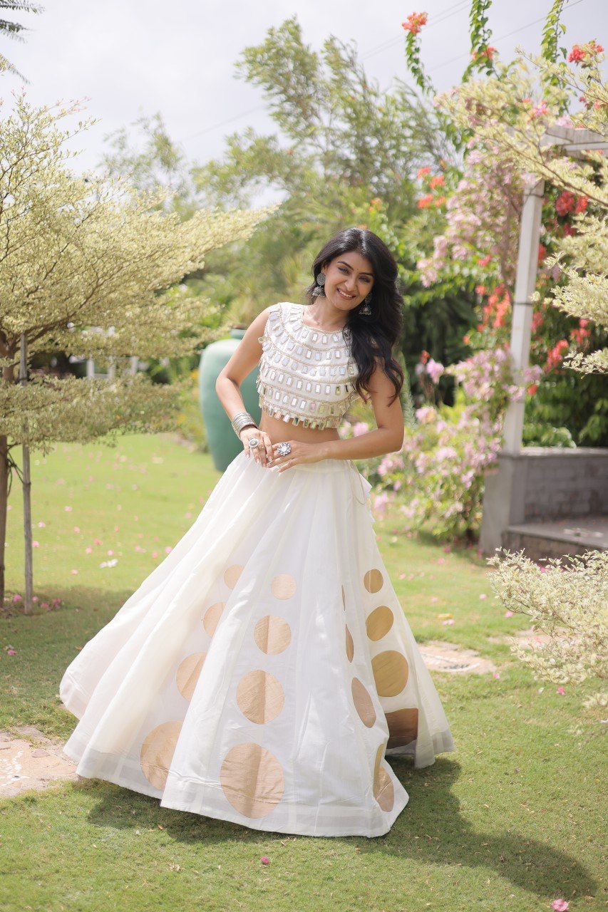 Navratri Mirror Work Lehenga Choli with Gota Pattern
