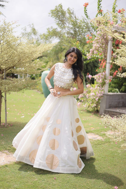 Navratri Mirror Work Lehenga Choli with Gota Pattern